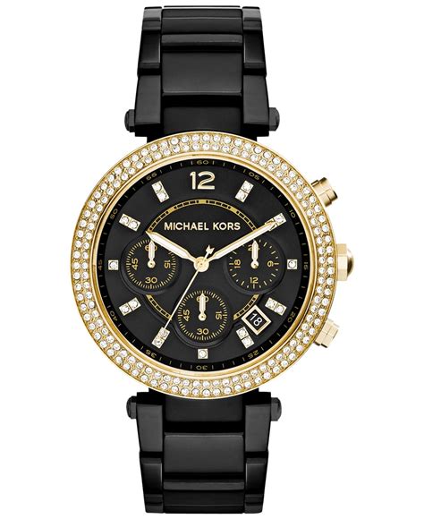 michael kors women's runway black stainless steel bracelet watch 38mm|Michael Kors mini watch.